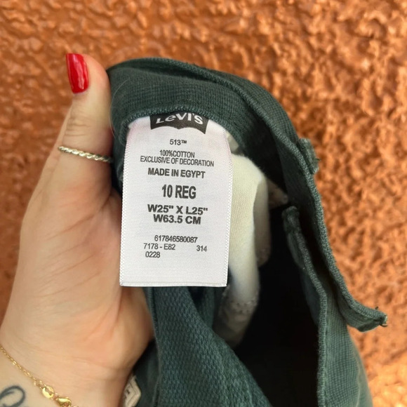 Levi's 513 Slim Deep Green Corduroy Jeans Size 10 Reg 25 X 25 Boys Pants - Picture 4 of 5